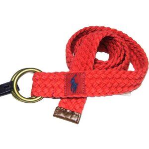 Polo Ralph Lauren Canvas Braided Belt Red Men's Size Small